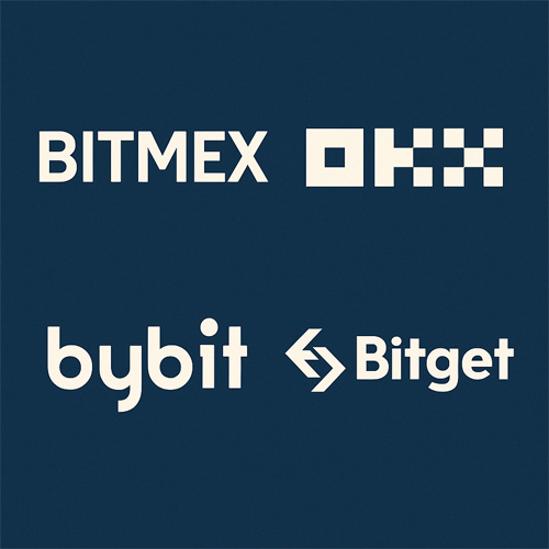 비트멕스, OKX, 바이비트, 비트겟 로고 디자인