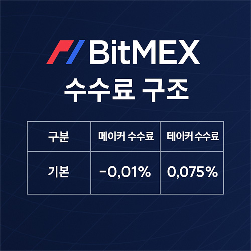 Bitmex 수수료 구조를 보여주는 표형 인포그래픽 이미지