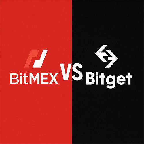 비트멕스 vs 비트겟을 대비시킨 심플한 비교 이미지, 중앙에 VS가 강조된 빨강과 검정 배경의 디자인